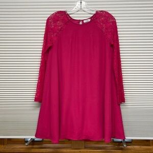 Tobi NWT Pink Lace Sleeve Shift Swing dress Size Small